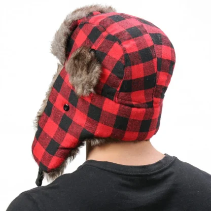 Winter Warm Plaid Trapper Hats - Image 3