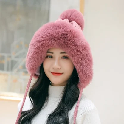 Knitted Pompom Earflap Hat
