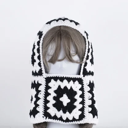 Crochet Knitted Aviator Hat: - Image 3