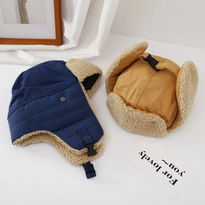 Aviator Hat with Thick Fur-Like - Image 3