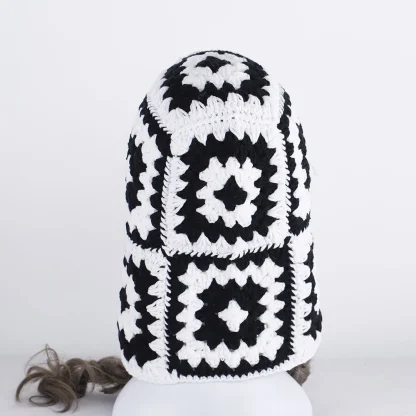 Crochet Knitted Aviator Hat: - Image 5