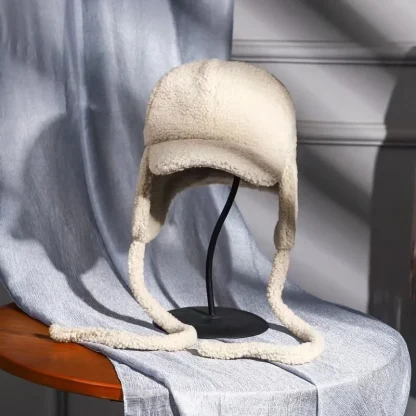 Cozy Warm Bomber Hat with Chin Ties - Image 4