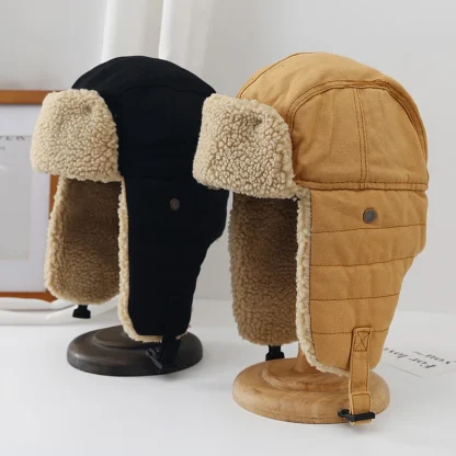 Aviator Hat with Thick Fur-Like - Image 4