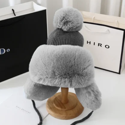 Thick Warm Pompom Trapper Hat - Image 4