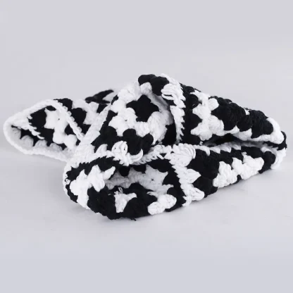 Crochet Knitted Aviator Hat: - Image 6