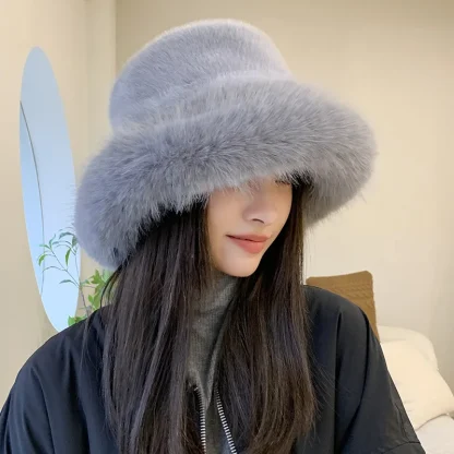 Cozy Faux Fur Bucket Trapper Hat - Image 6