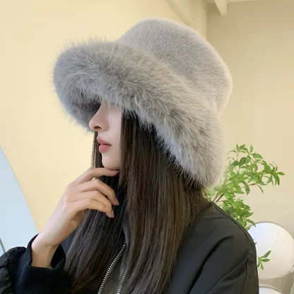 Cozy Faux Fur Bucket Trapper Hat - Image 3