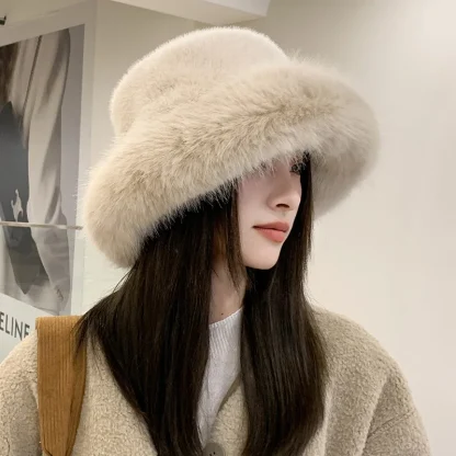 Cozy Faux Fur Bucket Trapper Hat - Image 5