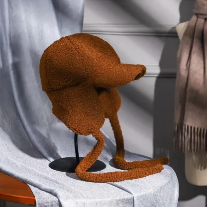 Cozy Warm Bomber Hat with Chin Ties - Image 3