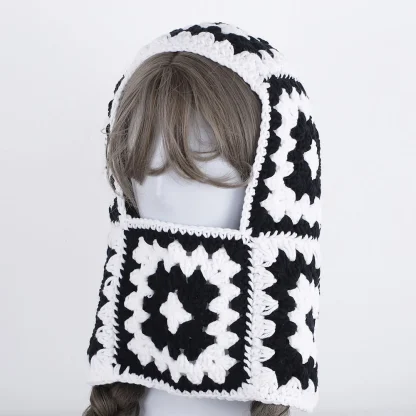 Crochet Knitted Aviator Hat: - Image 4
